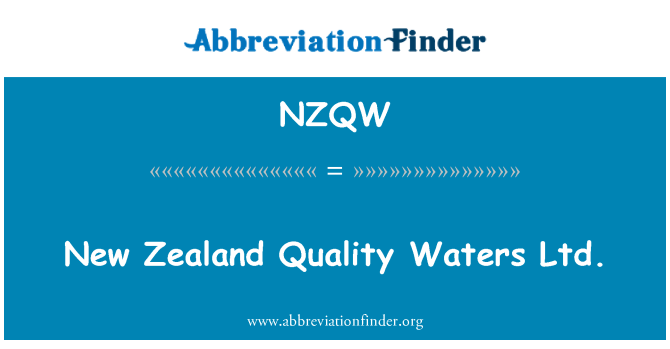 NZQW: New Zealand Qualität Gewässer Ltd.