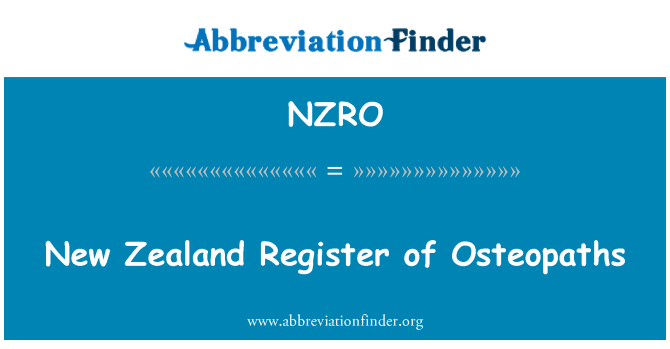 NZRO: New Zealand Registre des ostéopathes