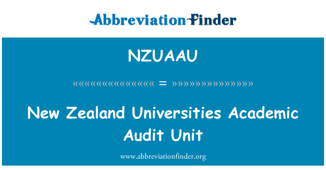 NZUAAU: Unit Audit Akademik Universitas-Universitas Selandia Baru