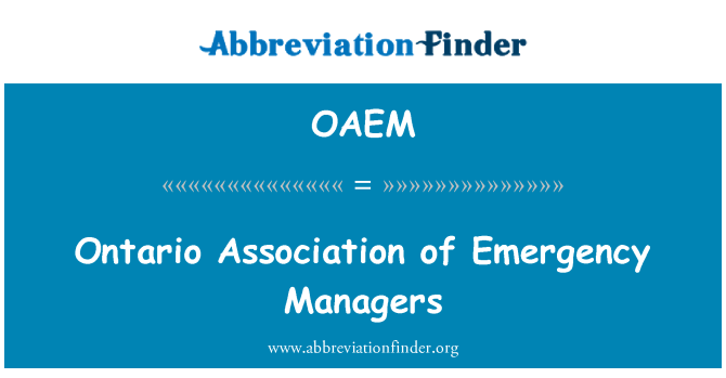 OAEM: رابطة أونتاريو لمديري الطوارئ