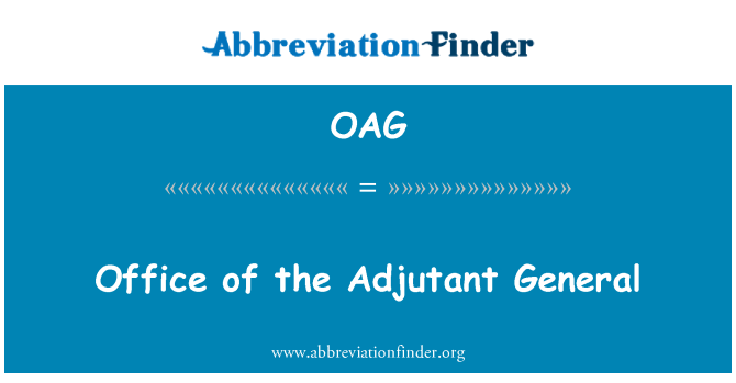OAG: Urad generalni Adjutant