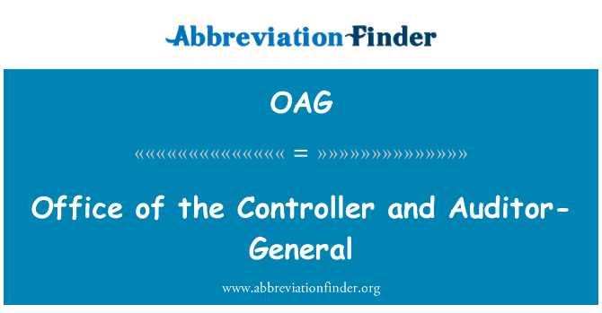 OAG: Office of the Controller and Auditor-General