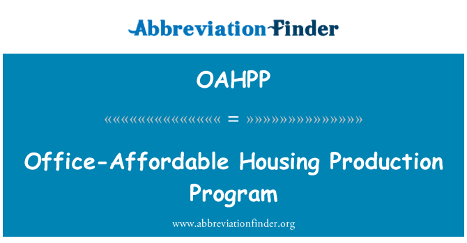 OAHPP: Office-billige boliger produktion Program