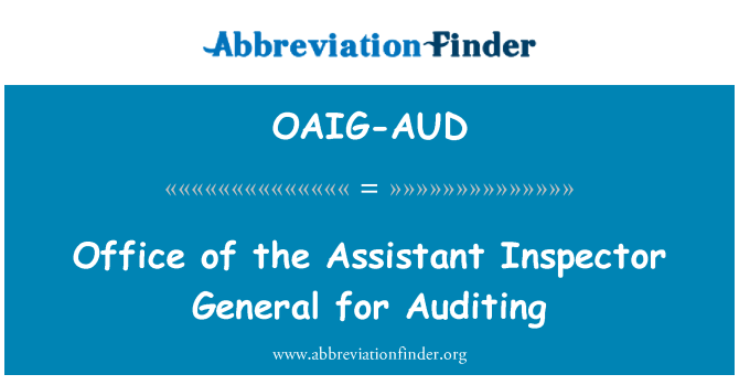 OAIG-AUD: L'assistente ispettore generale per l'audit