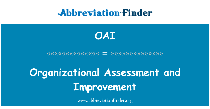 OAI: Evalyasyon organisation Et amelyorasyon