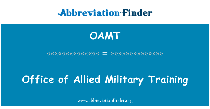 OAMT: Biwo de alye antrènman militè