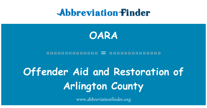 OARA: Likumpārkāpēja atbalsta un restaurācijas Arlington County