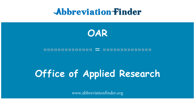 OAR: Oficina de investigación aplicada