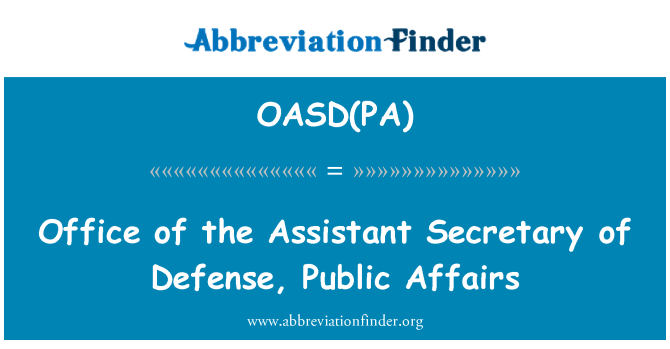OASD(PA): Office of Assistant Secretary of Defense, avalike suhete