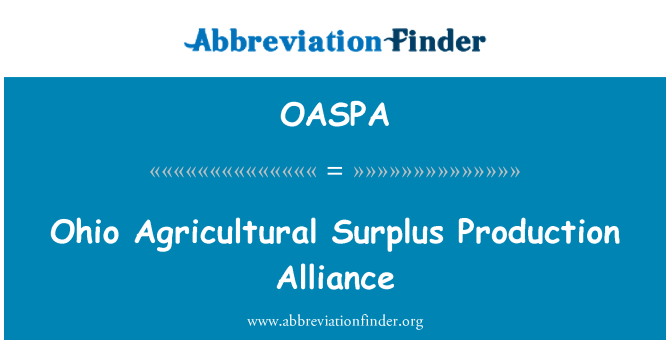 OASPA: Ohio Agricultural Surplus Production Alliance