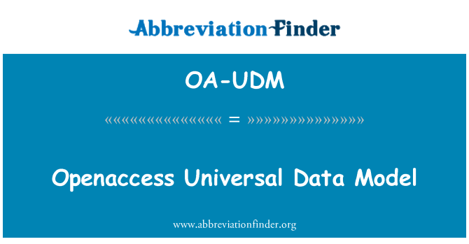 OA-UDM: Openaccess 유니버설 데이터 모델