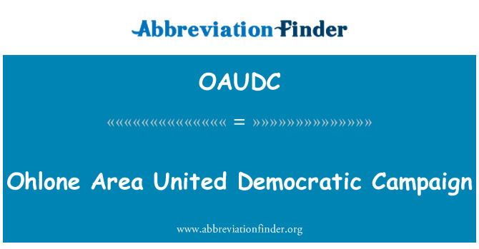 OAUDC: Περιοχή Ohlone ενωμένη δημοκρατική εκστρατεία