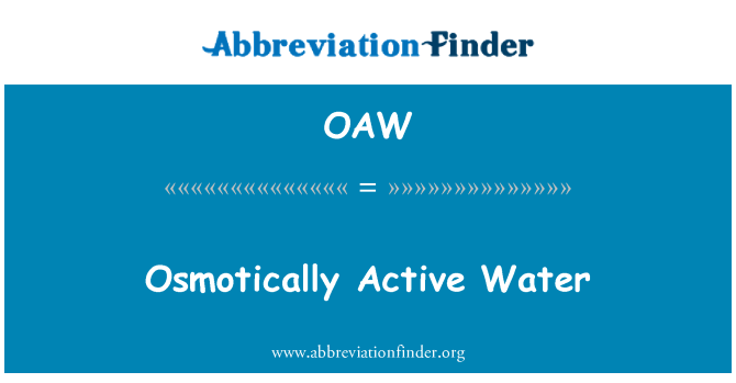 OAW: Osmotically aktīvās ūdens