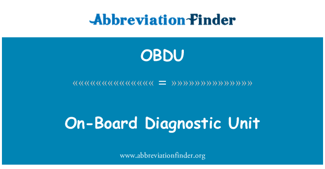 OBDU: Unitat de diagnòstic a bord