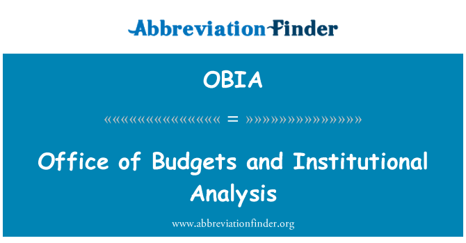 OBIA: Biudžetų ir institucinė analizė