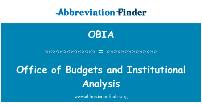 OBIA: Swyddfa y cyllidebau a dadansoddiad sefydliadol
