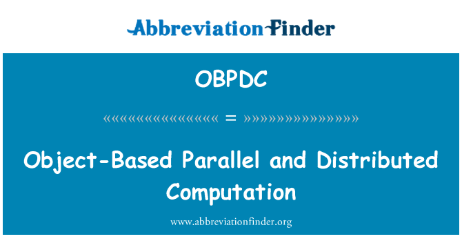 OBPDC: Objekt-baserad parallell och distribuerad beräkning