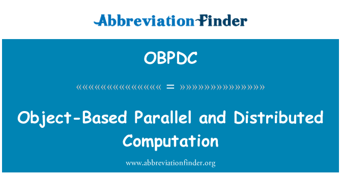 OBPDC: حساب المتوازية والموزعة على أساس الكائن