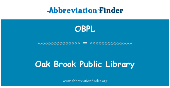 OBPL: Biblioteca pubblica di Oak Brook