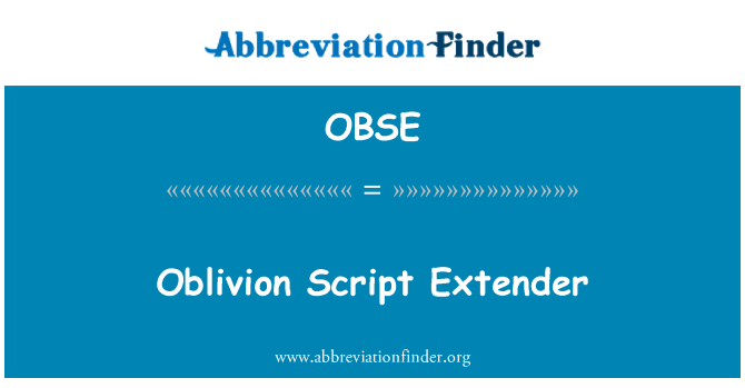 OBSE: Oblivion Script Extender
