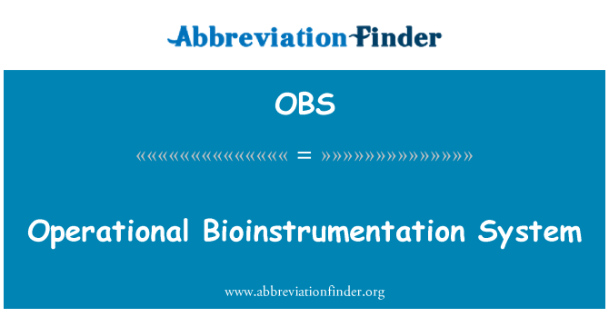 OBS: 운영 Bioinstrumentation 시스템