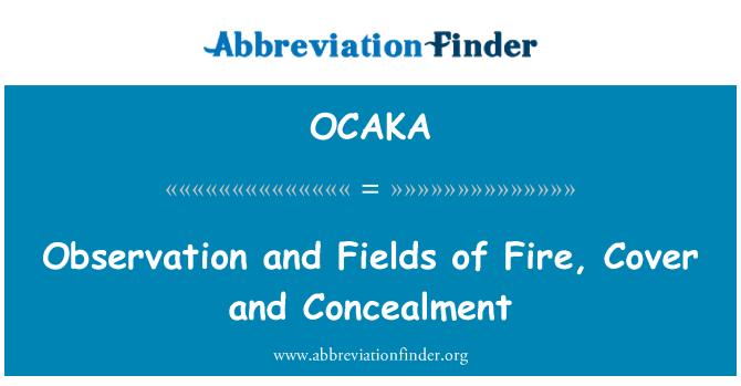 OCAKA: Observation and Fields of Fire, Cover and Concealment