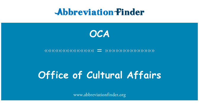 OCA: Office of Cultural Affairs
