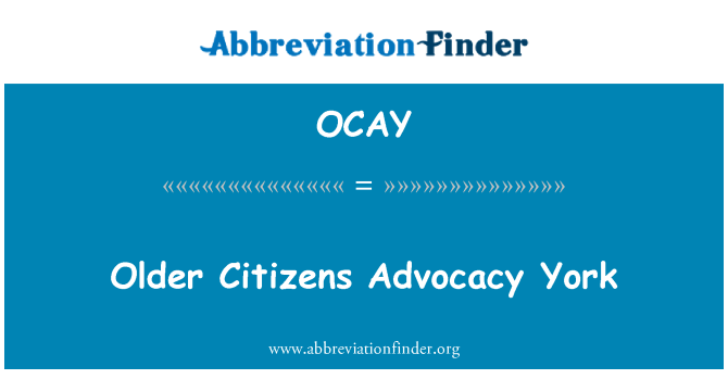 OCAY: Anciens citoyens Advocacy York