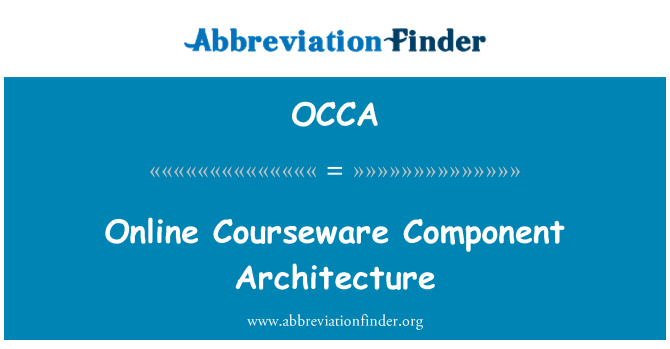 OCCA: Architektura součástí on-line výukový software
