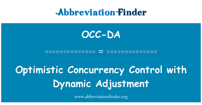 OCC-DA: Optimistic Concurrency Control met dynamische aanpassing