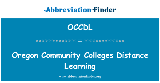 OCCDL: Oregon Community Colleges Distance Learning