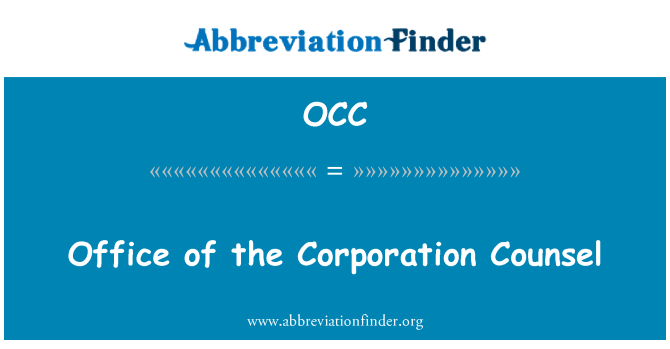 OCC: Office of the Corporation Counsel