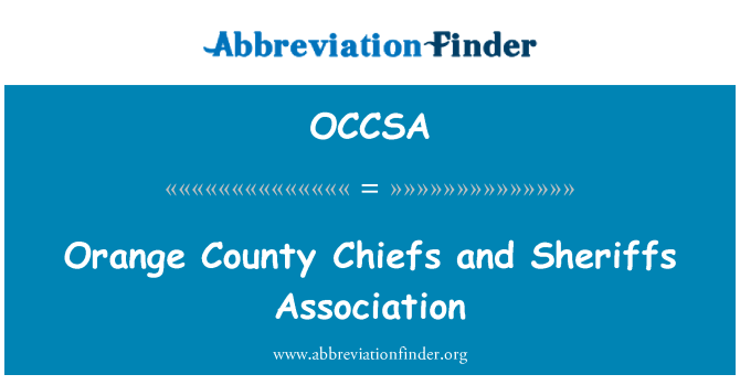 OCCSA: Orange County pealikud ja Sheriffs Assotsiatsiooni