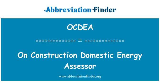 OCDEA: บน Assessor ก่อสร้างพลังงานภายในประเทศ