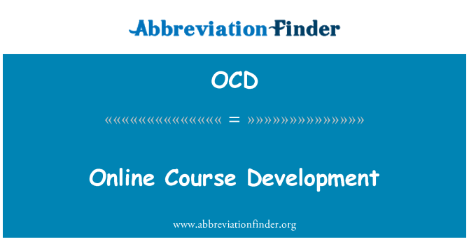 OCD: Desenvolvimento do curso on-line