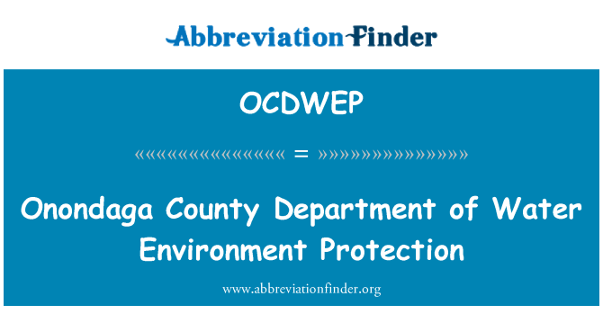 OCDWEP: Zaštite okoliša županije odjel vodi Onondaga