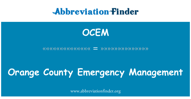OCEM: Orange County Emergency Management