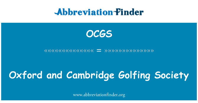OCGS: Oxford Et sosyete Golfing Cambridge