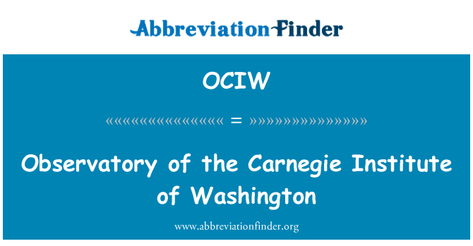 OCIW: Obserwatorium w Carnegie Institute of Washington