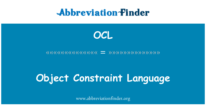OCL: שפת אילוץ אובייקט