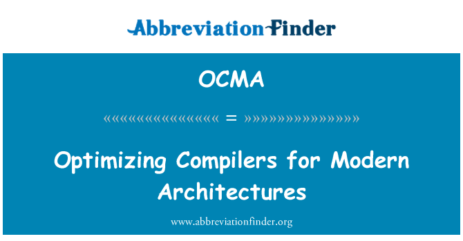 OCMA: Optimierende Compiler für moderne Architekturen
