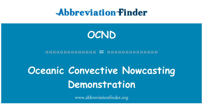 OCND: Analiștilor convectiv oceanice demonstrative