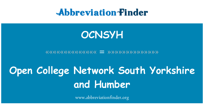 OCNSYH: Membuka College jaringan South Yorkshire dan Humber