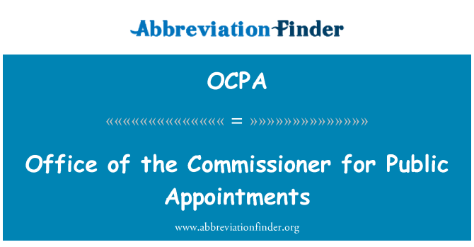 OCPA: Gabinete do Comissário para compromissos públicos