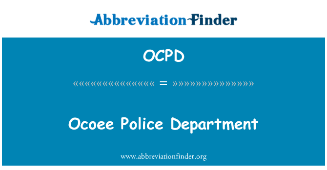 OCPD: Ocoee polis depatman