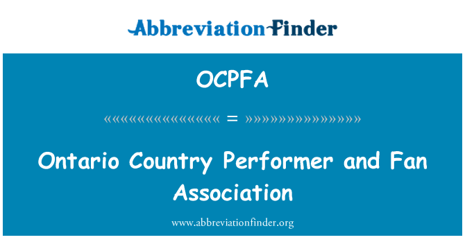 OCPFA: Ontario land Performer en Fan vereniging