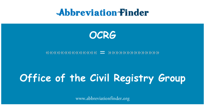 OCRG: مكتب مجموعة السجل المدني
