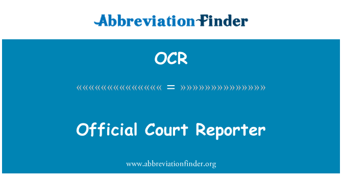OCR: Chính thức của tòa án phóng viên