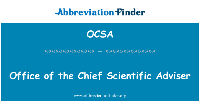 OCSA: For de ledende videnskabelige rådgiver