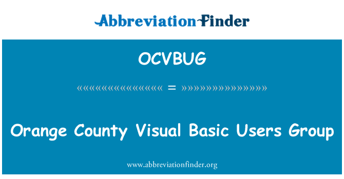 OCVBUG: Orange County Visual Basic Users Group